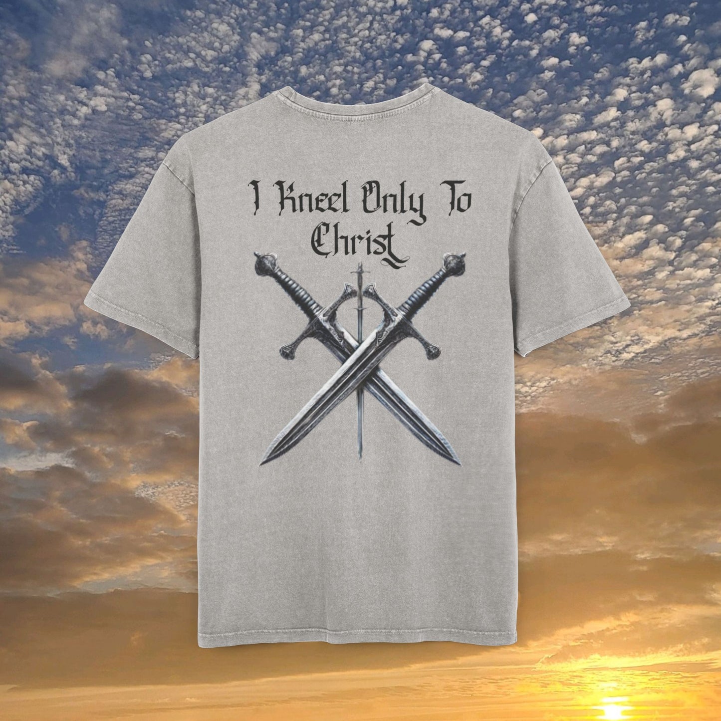 "Warrior of God" Acid Washed Oversized T-Shirt