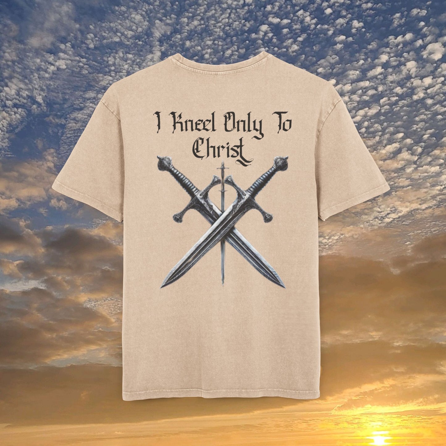 "Warrior of God" Acid Washed Oversized T-Shirt